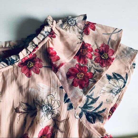 NEW Xhilaration Women's M Floral Pink Flowy Dress Chiffon Spring - Picture 10 of 12